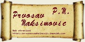 Prvosav Maksimović vizit kartica